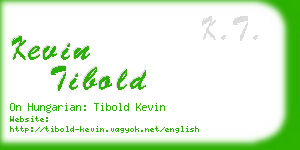 kevin tibold business card